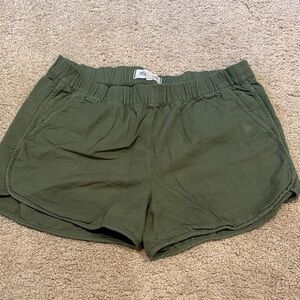 Madewell Olive Green Elastic-Waist Athletic Shorts